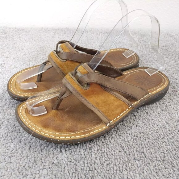 Ugg Matala Sandals Womens Size 7 Shoe Brown Shearling Lined Flip Flop Thong 5701 - Picture 1 of 8